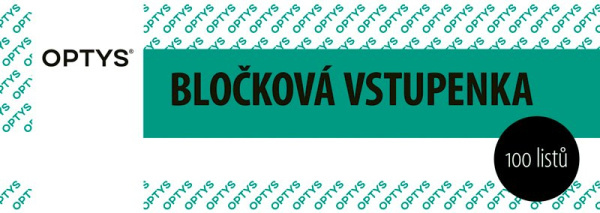 Bločková vstupenka, 100 listů, zelená OPTYS, spol. s r.o.