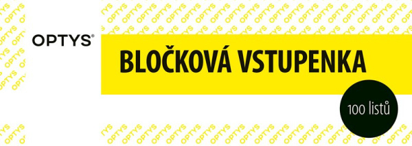 Bločková vstupenka, 100 listů, žlutá OPTYS, spol. s r.o.