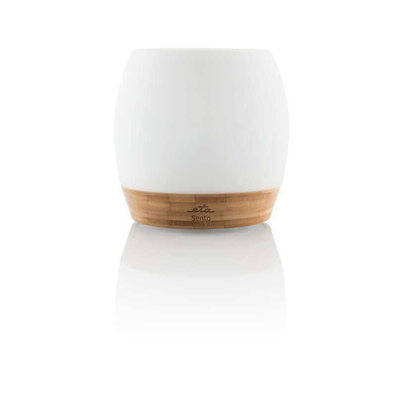 Aroma difuzér ETA Sento 2634 90000 / 20 m2 / 0,1 l / osvětlení / ultrazvuková technologie / sklo / bambusové dřevo / bílá/hnědá Varianta: ivi1