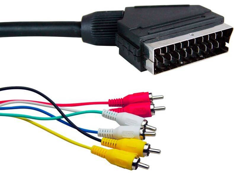Kabel GoGEN SCART/6x CINCH (SCART6RCA150MM0) / 1,5 m / černá Varianta: ivi1