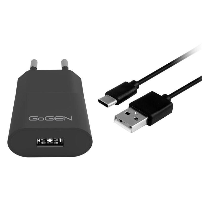 Nabíječka do sítě GoGEN ACH 103 CC  USB-C kabel / 1 m / 5 W / černá Varianta: ivi1