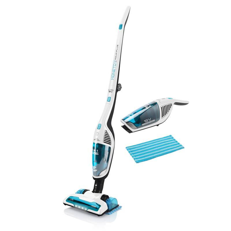 Tyčový bezsáčkový vysavač ETA Moneto Aqua Plus 4449 90010 / 0,55 l / 3 v 1 / 18 V Li-Ion baterie / 80 dB / bílá/modrá Varianta: ivi1