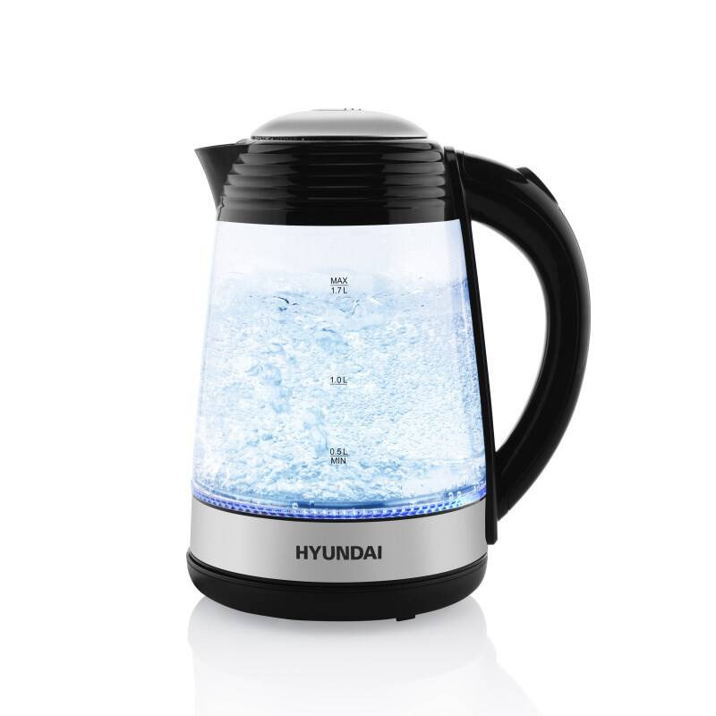 Rychlovarná konvice Hyundai VK180 / 1,7 l / 2200 W / sklo / černá/stříbrná Varianta: ivi1