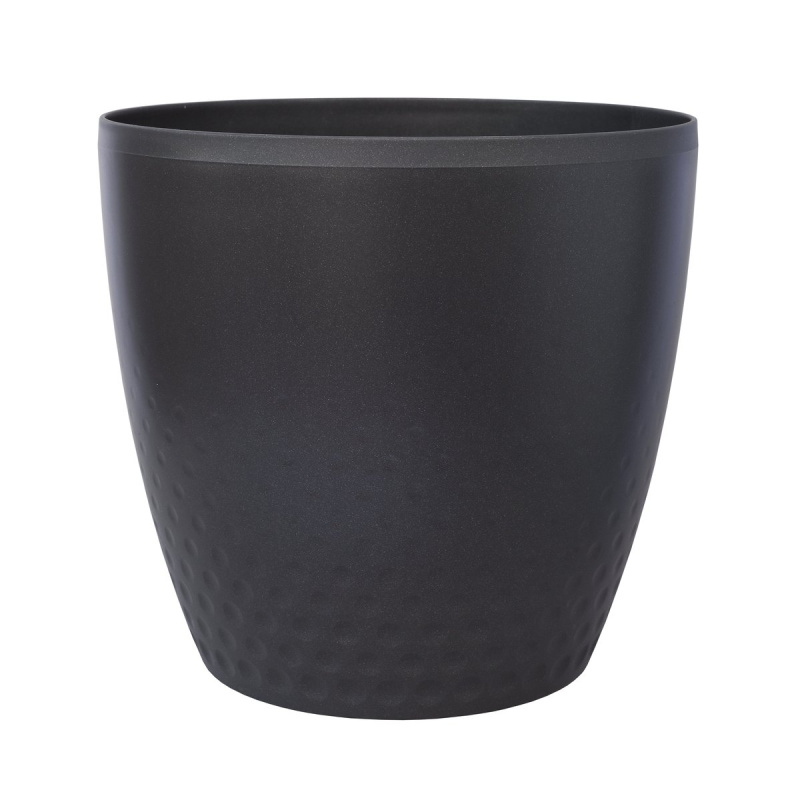 Plastia Obal na květináč Perla Ø 14 cm, tmavě šedý