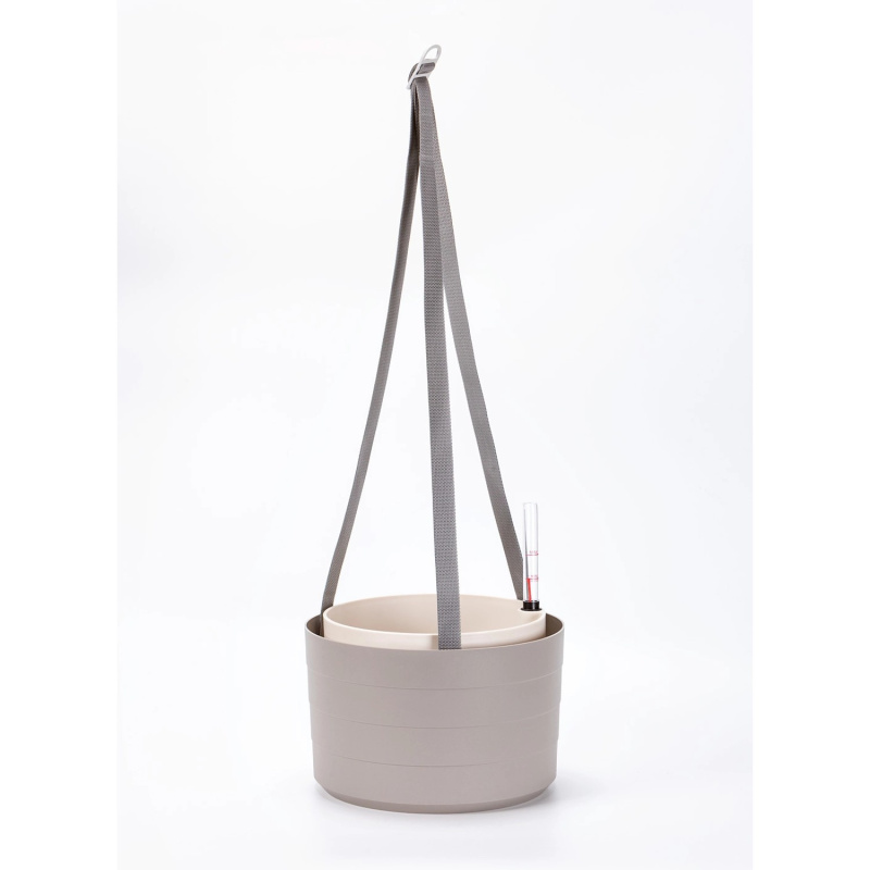 Plastia Samozavlažovací závěsná žardina Berberis taupe+slon.kost pr. 30x19,8cm