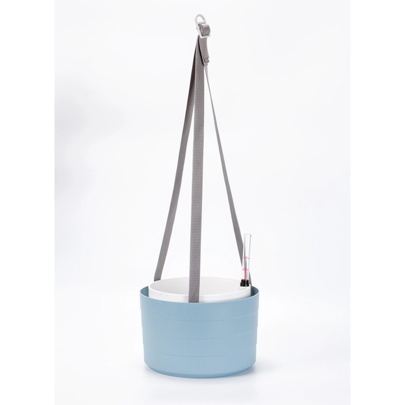 Plastia Samozavlažovací závěsná žardina Berberis šedomodrá+bílá pr. 30 x 19,8 cm