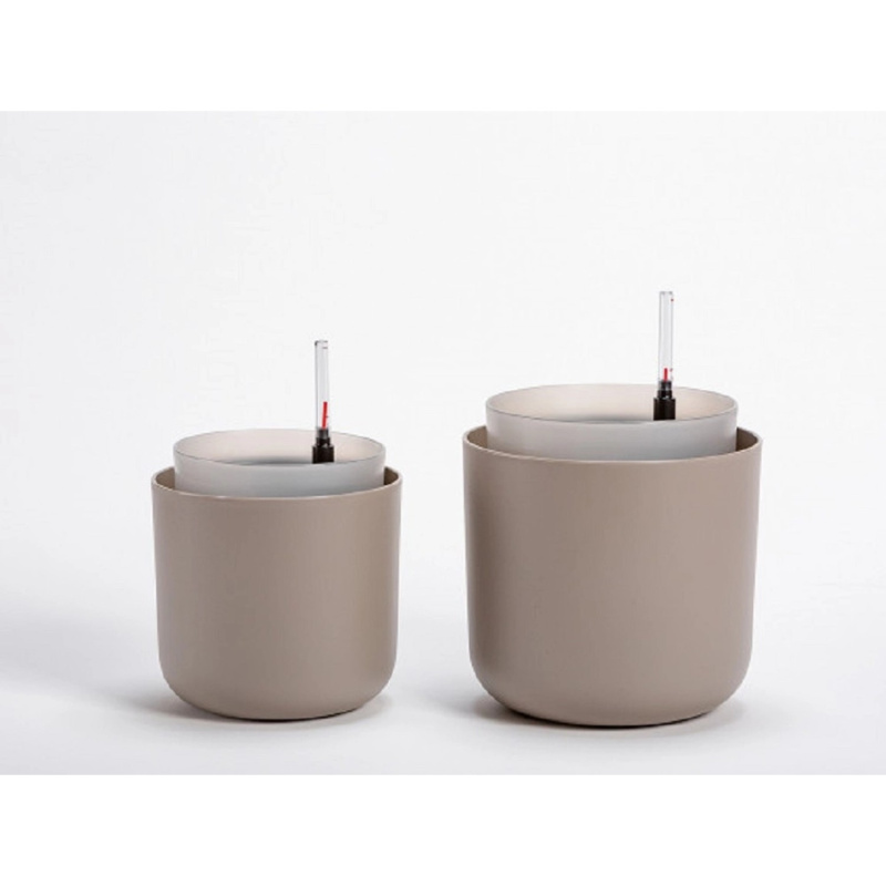 Plastia Samozavlažovací květináč Tolita taupe pr. 16 cm