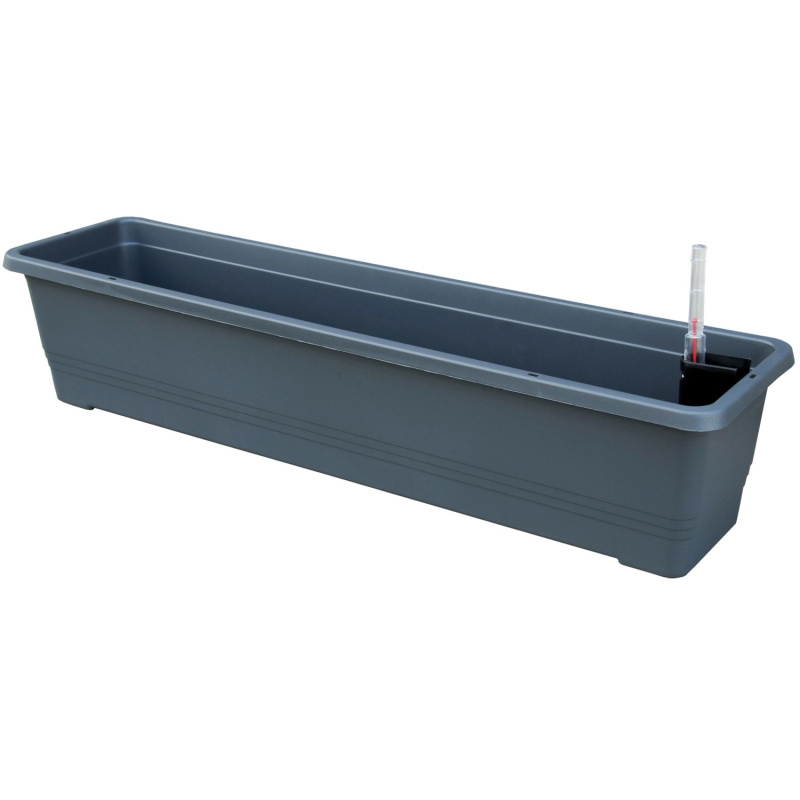 Plastia Samozavlažovací truhlík Bergamot antracit 50 x 19,5 x 16,5 cm