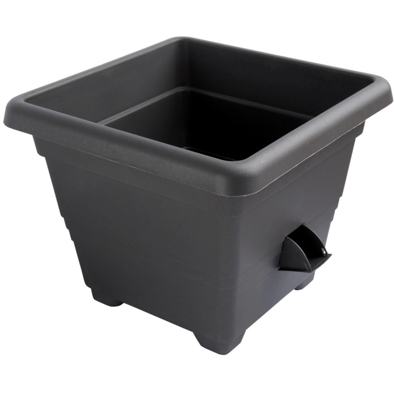 Plastia Samozavlažovací květináč Bergamot antracit 25 x 25 cm