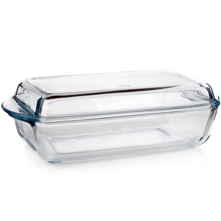 Pekáč skleněný s poklicí hranatý 2,8 l