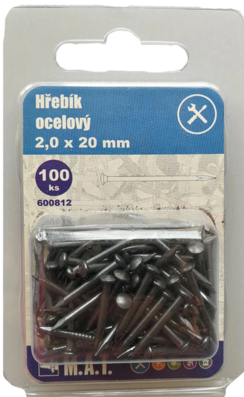Mat Hřebík ocelový 20x2,0mm (100ks)