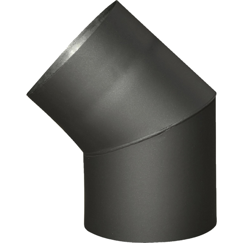 Koleno kouřové 45° silnostěnné černé, pr. 180 mm