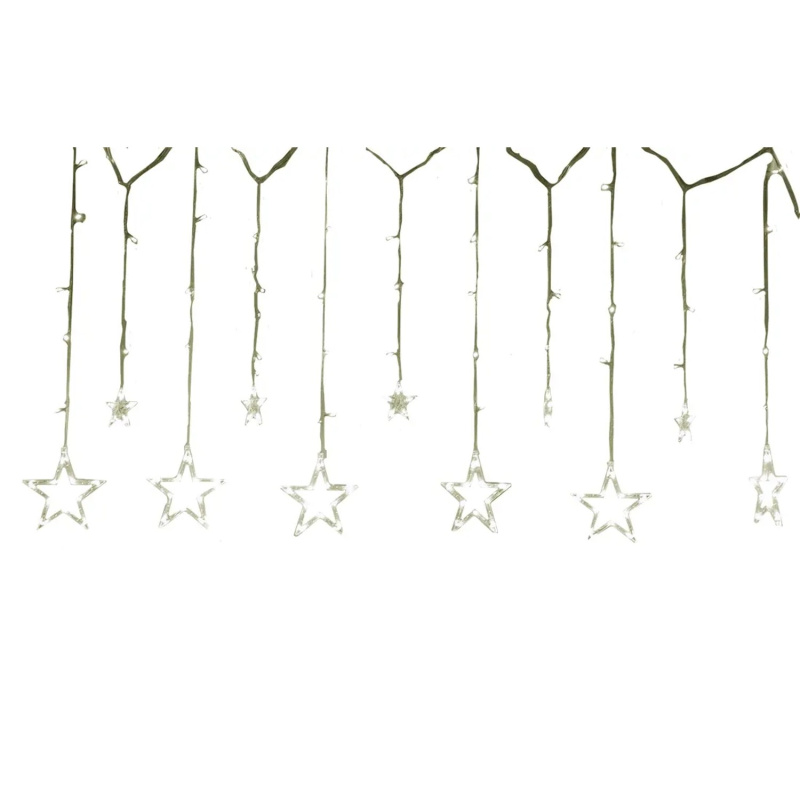 Vánoční osvětlení Hvězdy, závěs, 138 LED, 4,5 m