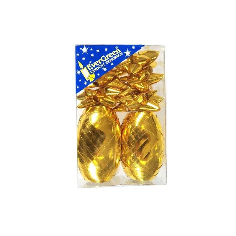 Sada na balení dárků 6 x rozeta, 2 x fóliová stuha 10 m, zlatá