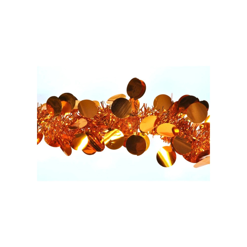 Řetěz dekorativní vánoční s flitry pr. 5 cm, měděný