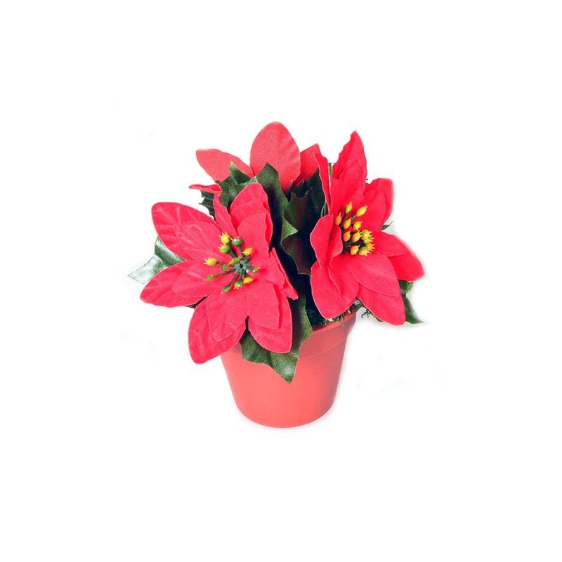 Vánoční hvězda v květináči umělá