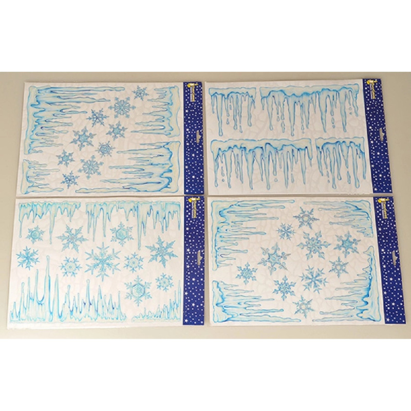 EverGreen  Vánoční okenní dekorace rampouchy a ledové vločky