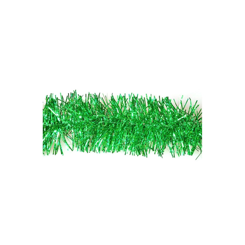 EverGreen Vánoční fóliový řetěz laser úzký, 6vrstvý, zelená, pr. 9 cm, 200 cm