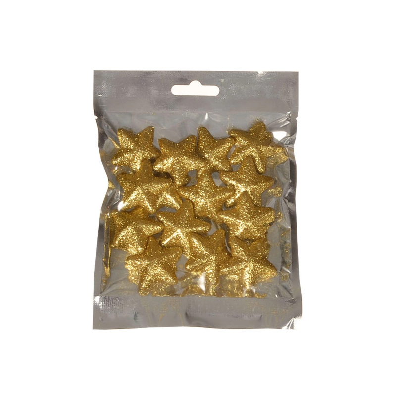 EverGreen Hvězdičky pr. 3,5 cm, 14 ks, zlaté