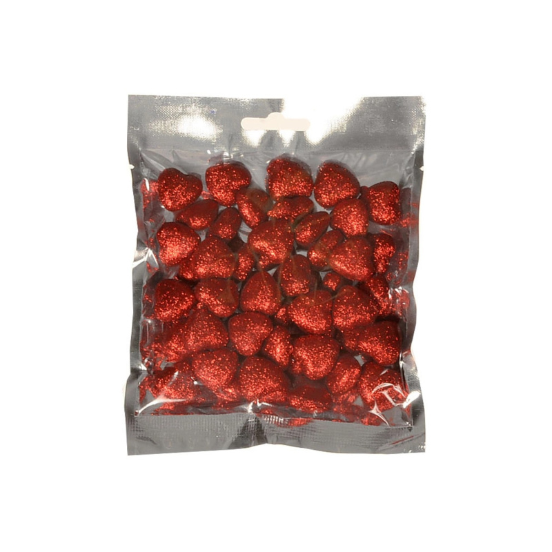 EverGreen Srdíčka pr. 2 cm, 50 ks, červená