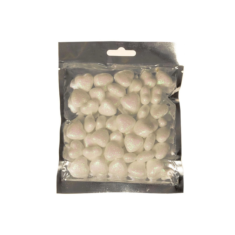 EverGreen Srdíčka pr. 2 cm, 50 ks, bílá