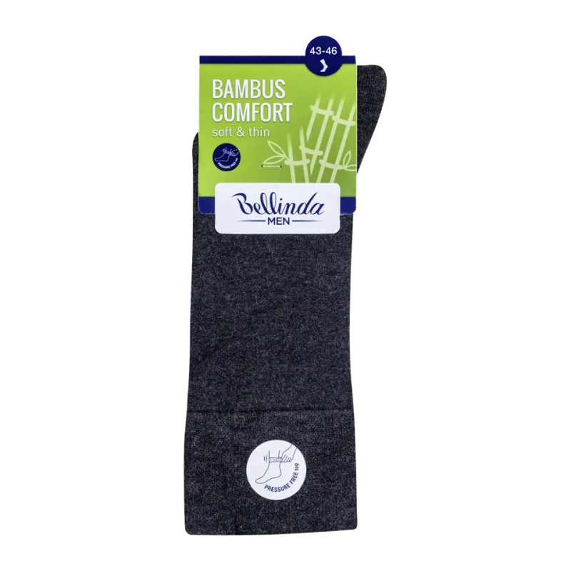 Bellinda BAMBUS Comfort vel. 43–46 pánské ponožky šedé