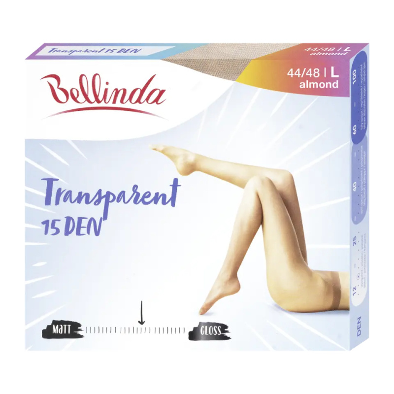 Punčochové kalhoty TRANSPARENT 15 DEN - BELLINDA L almond