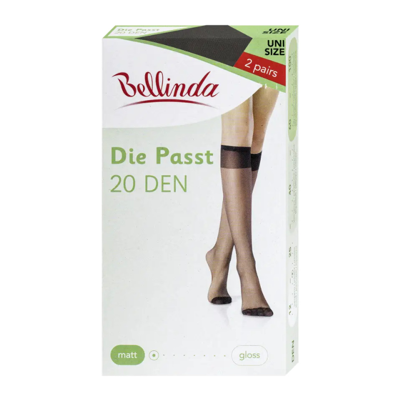 Bellinda Silonkové podkolenky DIE PASST, černé, vel. UNI, 2 ks