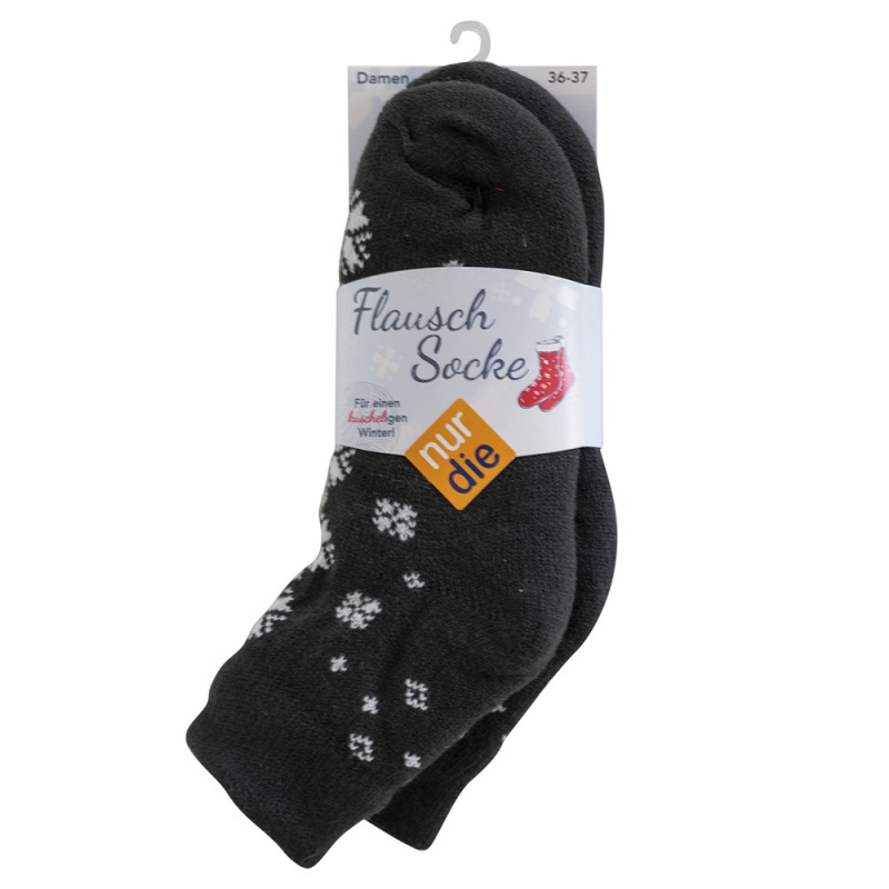 nur der Zapeplené ponožky NurDie Flausch Socke černé Barva: Černá, Velikost: 36-37