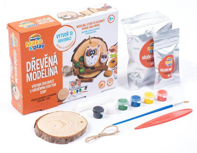 MAC TOYS MODELO Dřevěná stavebnice sovy hnědá