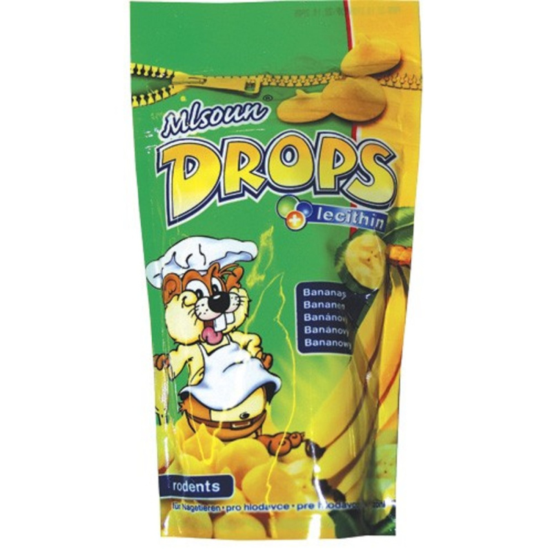 Mlsoun drops banánový - pochoutka pro hlodavce, 75g