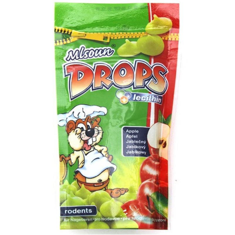 Mlsoun drops jablečný - pochoutka pro hlodavce, 75g