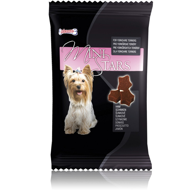 Mlsoun Mini Stars, šunkové doplňkové krmivo pro psy, 50g - pamlsky pro psy