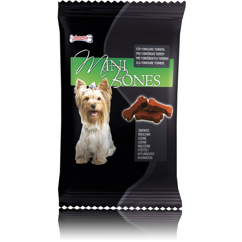 Mlsoun Mini Bones, uzené doplňkové krmivo pro psy, 50g - pamlsky pro psy