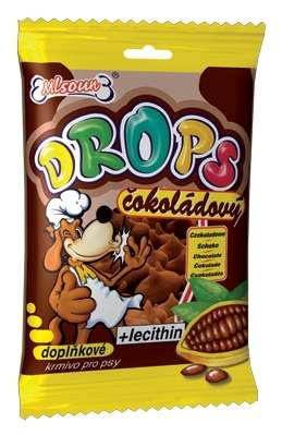 Mlsoun čokoládový drops pro psy - doplňkové krmivo pro psy, 75g