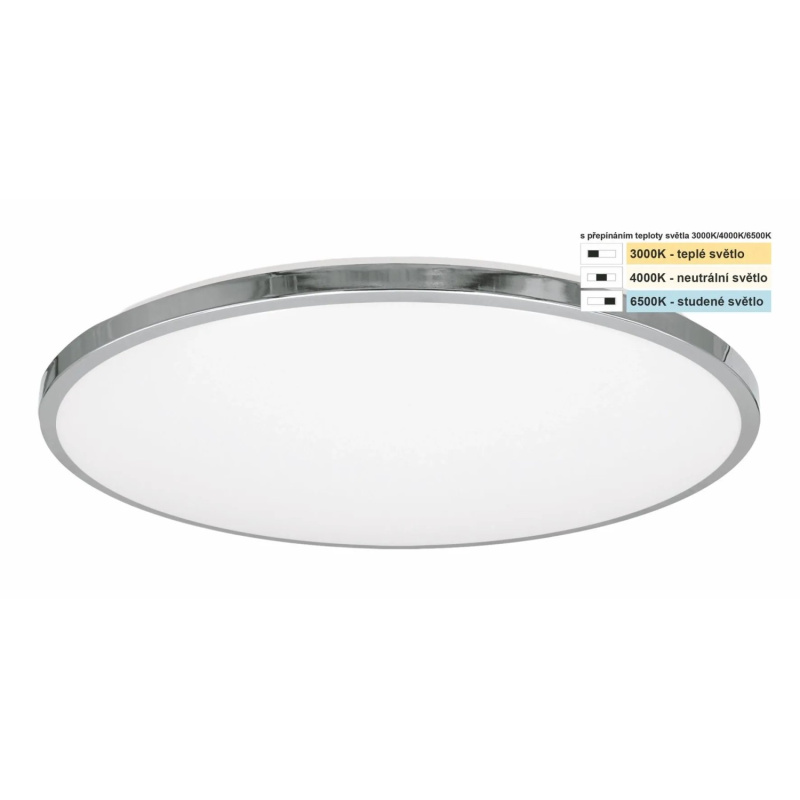 Top Light Koupelnové stropní LED svítidlo Silver KL CCT 24W IP44 2400lm pr. 39cm