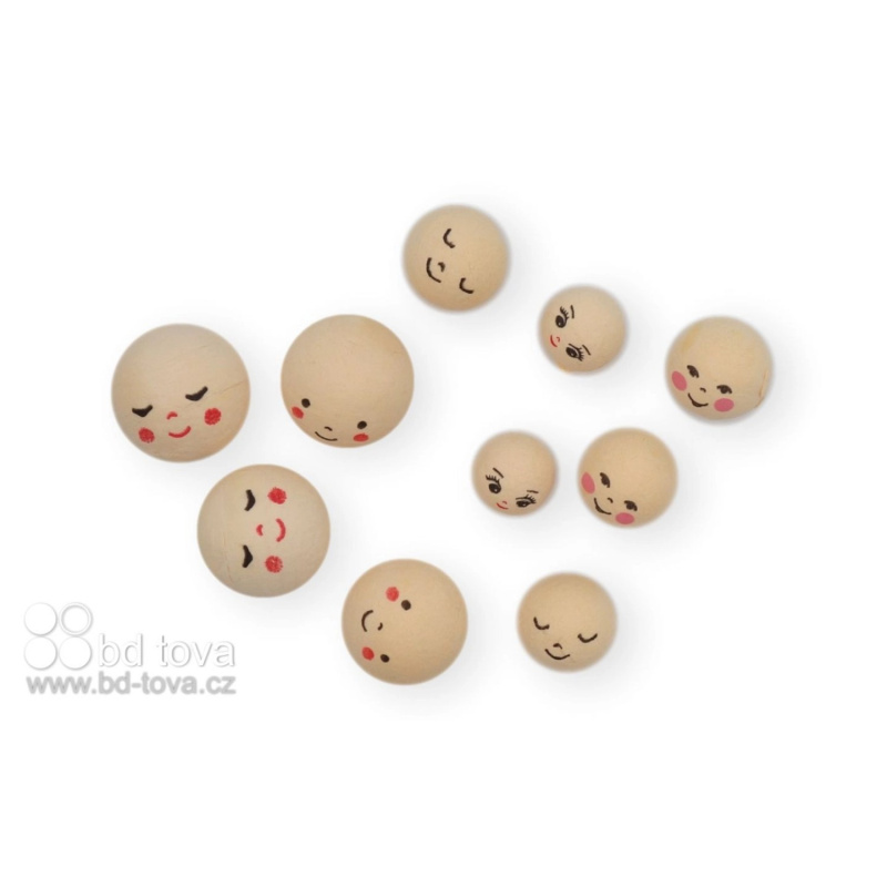 Vatová hlavička s obličejem - mix