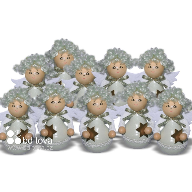 BD-Tova Dekorativní figurka anděl lakovaný různé barvy 23 cm, 1 ks