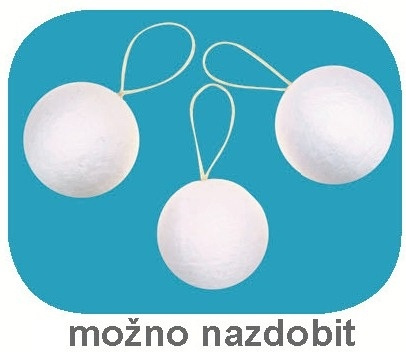 Koule vatová, závěs - 1 ks - průměr 5 cm
