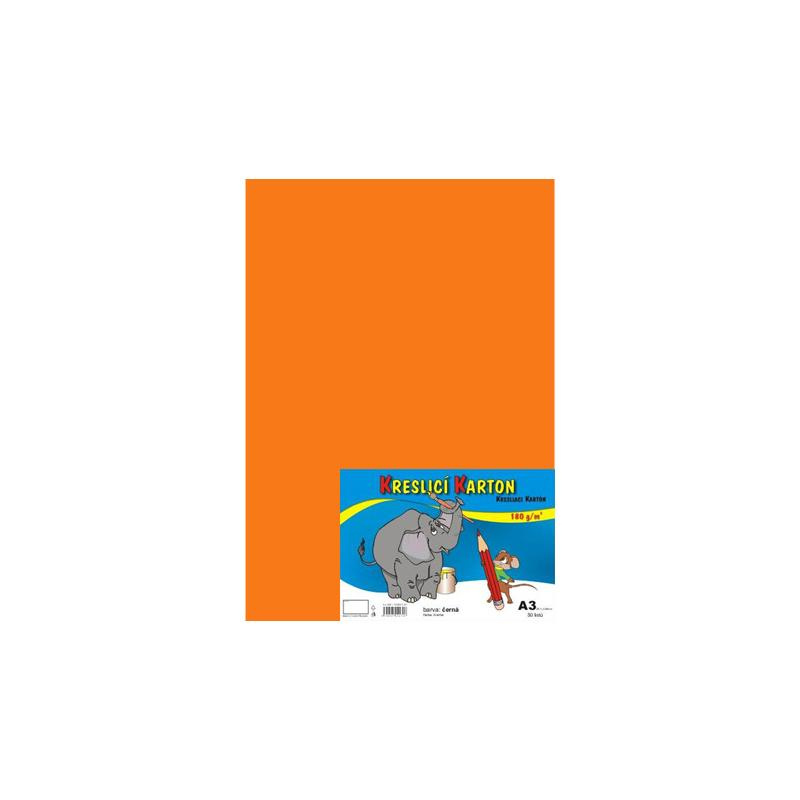 Kreslicí karton A3 - 180g/m2, 50 ks, oranžový