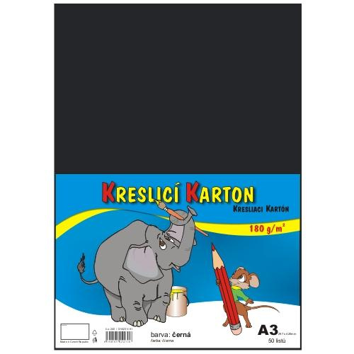 Kreslicí karton A3 - 180g/m2, 50 ks, černý