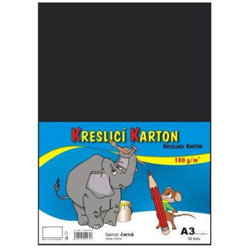 Kreslicí karton A3 - 180g/m2, 50 ks, černý