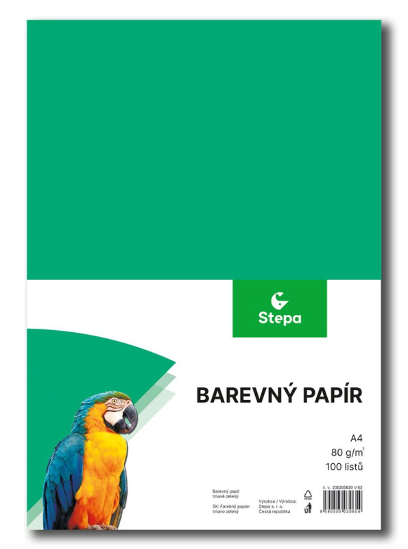 Barevný papír A4 80 g - 100 ks - tmavě zelený