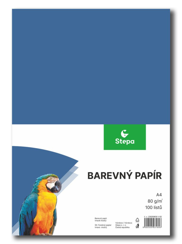 Barevný papír A4 80 g - 100 ks - tmavě modrý