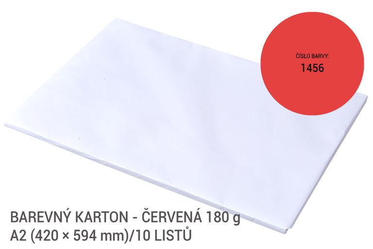 Kreslicí karton A2 - 180g/m2, 1 ks, červený
