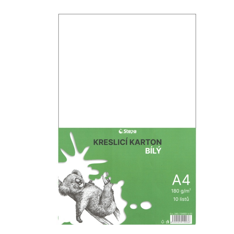 Kreslicí karton A4 - bílý, 180g/m2, 10 listů