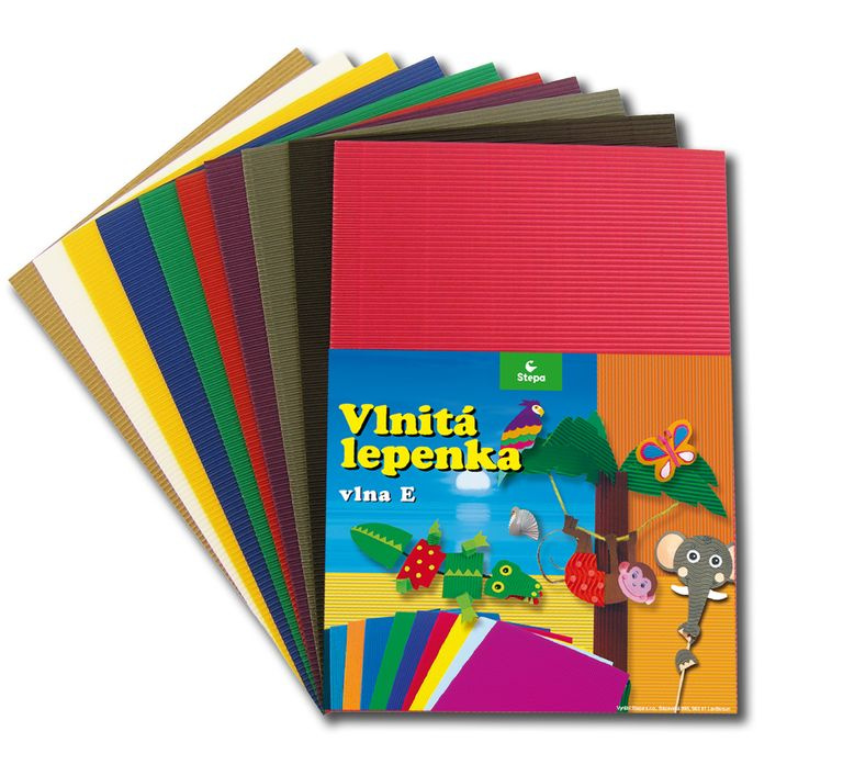 Vlnitý papír 260g - 34,5 × 24,5 cm - 10 listů - mix