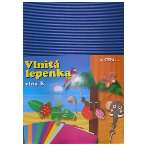 Vlnitý papír 260g - 34,5 × 24,5 cm - 10 listů - modrá