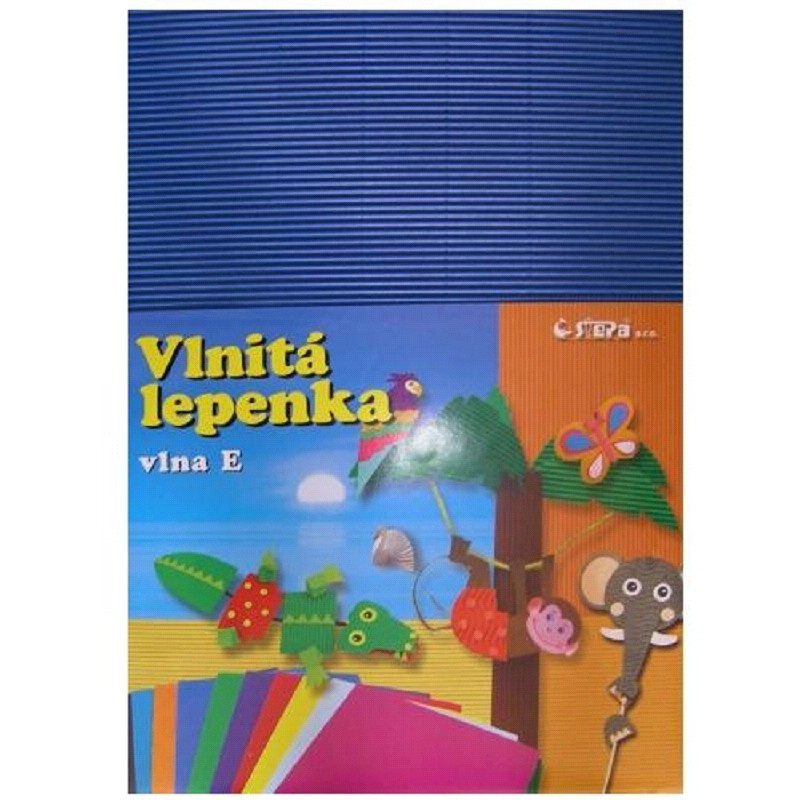 Vlnitý papír 260g - 34,5 × 24,5 cm - 10 listů - modrá