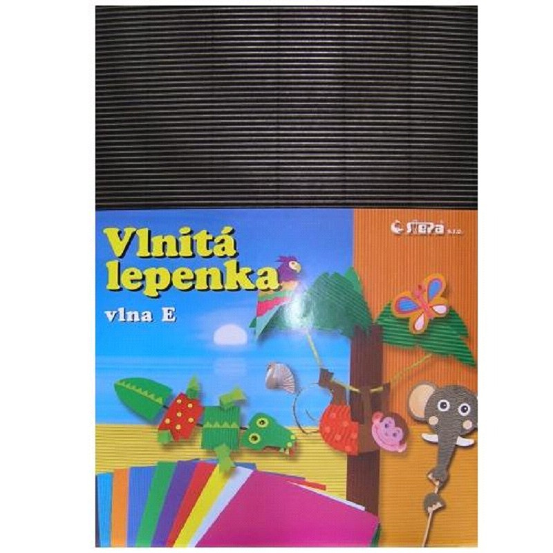 Vlnitý papír 260g - 34,5 × 24,5 cm - 10 listů - černá